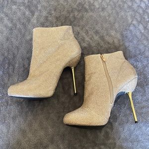 Sparkly gold ankle boots